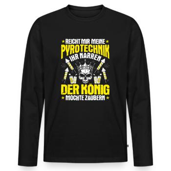 Pyrotechniker Feuerwerk Pyrotechnik Pyrotechnician - Männer Premium Bio Langarmshirt - Schwarz - Vorne - Nico (187cm)
