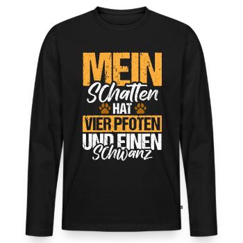 Hund Mein schatten hat vier Pfoten - Männer Premium Bio Langarmshirt - Schwarz - Vorne - Nico (187cm)