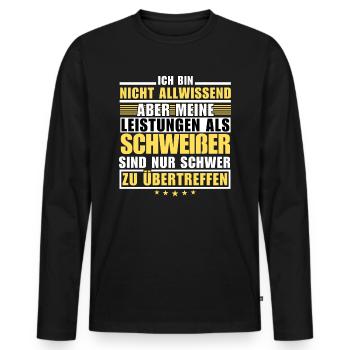 Unsurpassed performance as a welder - Men's Premium Organic Long Sleeve Shirt - black - Front - Nico (187cm)