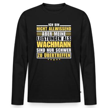 Unsurpassed performance as a security guard - Men's Premium Organic Long Sleeve Shirt - black - Front - Nico (187cm)