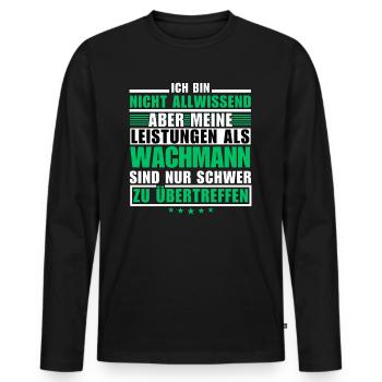 Unsurpassed performance as a security guard - Men's Premium Organic Long Sleeve Shirt - black - Front - Nico (187cm)