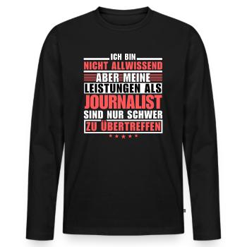 Des performances inégalées en tant que journaliste - T-shirt manches longues Premium bio Homme - noir - Devant - Nico (187cm)