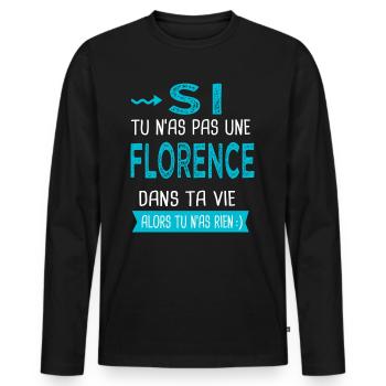 Florence Si tu n as pas une florence - T-shirt manches longues Premium bio Homme - noir - Devant - Nico (187cm)