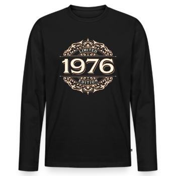 Limited Edition 1976 Vintage Geburtstag Geschenk - Männer Premium Bio Langarmshirt - Schwarz - Vorne - Nico (187cm)