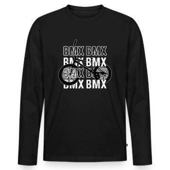 BMX - Männer Premium Bio Langarmshirt - Schwarz - Vorne - Nico (187cm)