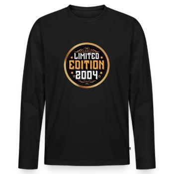 Limited Edition 2004 - Männer Premium Bio Langarmshirt - Schwarz - Vorne - Nico (187cm)