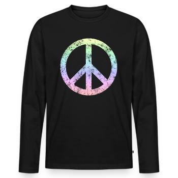 Peace Sign / Peace - Men's Premium Organic Long Sleeve Shirt - black - Front - Nico (187cm)