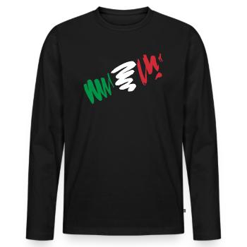 Italie Résumé - T-shirt manches longues Premium bio Homme - noir - Devant - Nico (187cm)