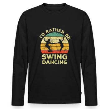 C'est marrant, je préfère la danse swing - T-shirt manches longues Premium bio Homme - noir - Devant - Nico (187cm)