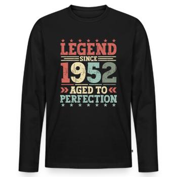 Legend 1952 Cadeau d’anniversaire vintage - T-shirt manches longues Premium bio Homme - noir - Devant - Nico (187cm)