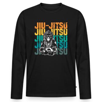 Brazilian Jiu Jitsu Bjj - Männer Premium Bio Langarmshirt - Schwarz - Vorne - Nico (187cm)