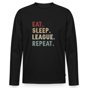 manger sommeil ligue répéter - T-shirt manches longues Premium bio Homme - noir - Devant - Nico (187cm)