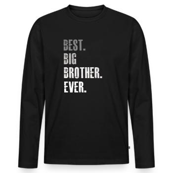 bester großer Bruder aller Zeiten - Männer Premium Bio Langarmshirt - Schwarz - Vorne - Nico (187cm)