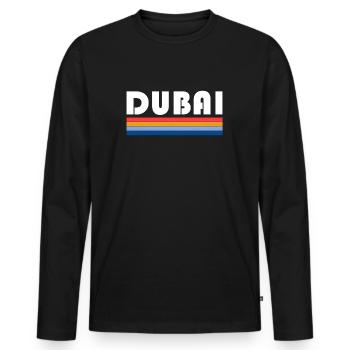 Dubaï - T-shirt manches longues Premium bio Homme - noir - Devant - Nico (187cm)