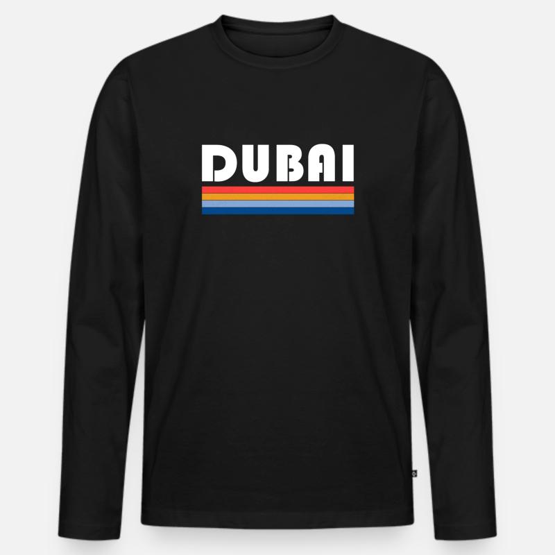 Dubai - Männer Premium Bio Langarmshirt - Schwarz