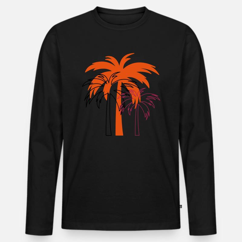 palme design 02 - Männer Premium Bio Langarmshirt - Schwarz