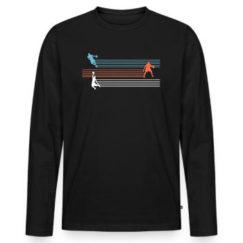 Basket-ball basketteur basketteur - T-shirt manches longues Premium bio Homme - noir - Devant - Nico (187cm)