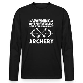 Bogenschütze Bogenschießen Bogen Archer tir à l’arc - T-shirt manches longues Premium bio Homme - noir - Devant - Nico (187cm)