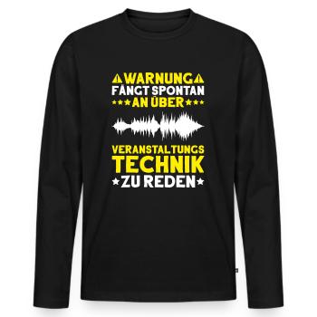 Veranstaltungstechniker Event Technician - Männer Premium Bio Langarmshirt - Schwarz - Vorne - Nico (187cm)