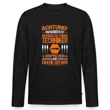 Veranstaltungstechniker Event Technician - Männer Premium Bio Langarmshirt - Schwarz - Vorne - Nico (187cm)