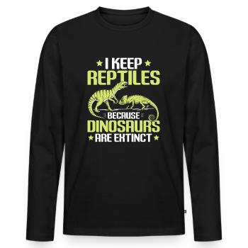 Reptiles Reptiles Serpents Lézard Terrarium - T-shirt manches longues Premium bio Homme - noir - Devant - Nico (187cm)