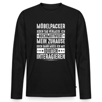 Möbelpacker Umzugsunternehmen Umzugshelfer Mover - Männer Premium Bio Langarmshirt - Schwarz - Vorne - Nico (187cm)
