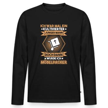 Möbelpacker Umzugsunternehmen Umzugshelfer Mover - Männer Premium Bio Langarmshirt - Schwarz - Vorne - Nico (187cm)