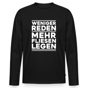 Fliesenleger Plattenleger Mosaikleger Floor Tiler - Männer Premium Bio Langarmshirt - Schwarz - Vorne - Nico (187cm)