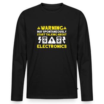 Electronics technician Electrician Lineman - Men's Premium Organic Long Sleeve Shirt - black - Front - Nico (187cm)