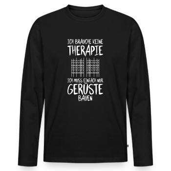 Échafaudage Échafaudage Échafaudage Échafaudage - T-shirt manches longues Premium bio Homme - noir - Devant - Nico (187cm)