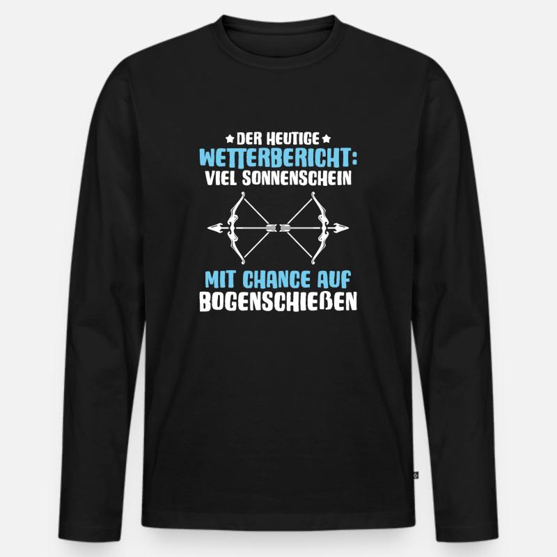 Bogenschütze Bogenschießen Bogen Archer Archery - Männer Premium Bio Langarmshirt - Schwarz