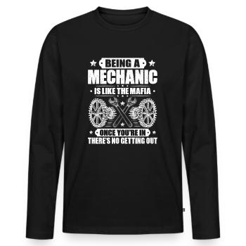 Mechanic Mechanic Mechanics Mechanic - Men's Premium Organic Long Sleeve Shirt - black - Front - Nico (187cm)
