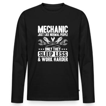 Mechanic Mechanic Mechanics Mechanic - Men's Premium Organic Long Sleeve Shirt - black - Front - Nico (187cm)