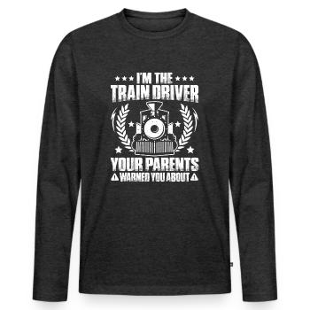 Triebfahrzeugführer Lokführer Train Driver - Men's Premium Organic Long Sleeve Shirt - heather anthracite - Front - Nico (187cm)