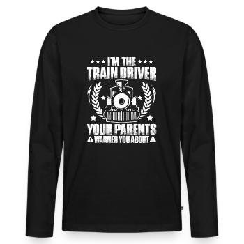 Triebfahrzeugführer Lokführer Train Driver - Men's Premium Organic Long Sleeve Shirt - black - Front - Nico (187cm)