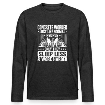 Concrete builder Reinforced concrete builder Concrete Worker - Men's Premium Organic Long Sleeve Shirt - heather anthracite - Front - Nico (187cm)