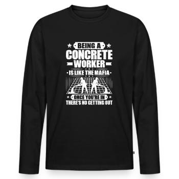 Constructeur de béton Constructeur de béton armé Travailleur du béton - T-shirt manches longues Premium bio Homme - noir - Devant - Nico (187cm)
