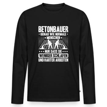 Betonbauer Stahlbetonbauer Concrete Worker - Männer Premium Bio Langarmshirt - Schwarz - Vorne - Nico (187cm)