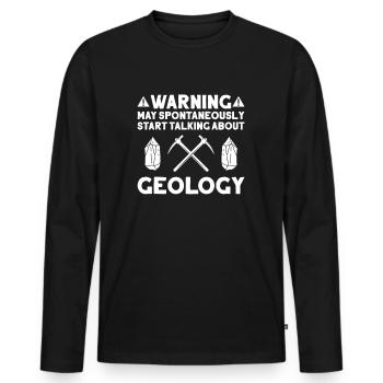 Géologue Géologue Géologue Géologie Géologine - T-shirt manches longues Premium bio Homme - noir - Devant - Nico (187cm)
