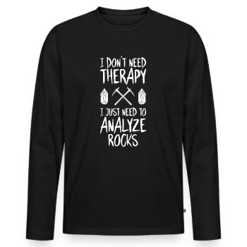 Géologue Géologue Géologue Géologie Géologine - T-shirt manches longues Premium bio Homme - noir - Devant - Nico (187cm)