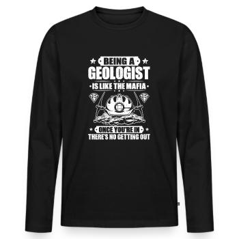 Géologue Géologue Géologue Géologie Géologine - T-shirt manches longues Premium bio Homme - noir - Devant - Nico (187cm)