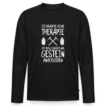 Geologie Geologe Geologist Geology Geologin - Männer Premium Bio Langarmshirt - Schwarz - Vorne - Nico (187cm)