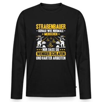 Straßenbauer Asphaltbauer Straßenbau - Männer Premium Bio Langarmshirt - Schwarz - Vorne - Nico (187cm)