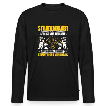 Straßenbauer Asphaltbauer Straßenbau - Männer Premium Bio Langarmshirt - Schwarz - Vorne - Nico (187cm)