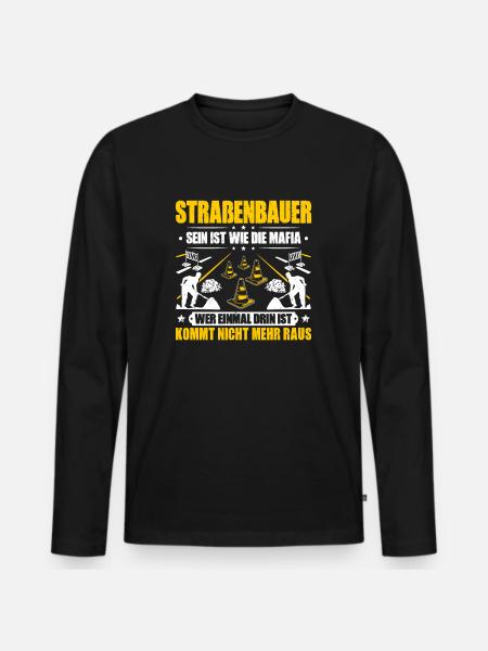 Straßenbauer Asphaltbauer Straßenbau - Männer Premium Bio Langarmshirt - Schwarz