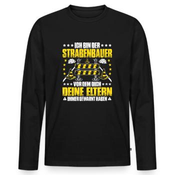 Straßenbauer Asphaltbauer Straßenbau - Männer Premium Bio Langarmshirt - Schwarz - Vorne - Nico (187cm)