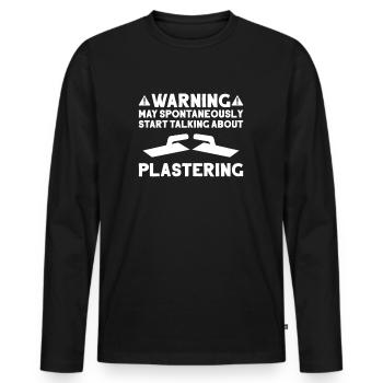 Stuckateur Plasterer Stukkateur Gipser Verputzer - Men's Premium Organic Long Sleeve Shirt - black - Front - Nico (187cm)