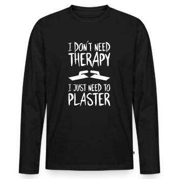 Stuckateur Plasterer Stukkateur Gipser Verputzer - Men's Premium Organic Long Sleeve Shirt - black - Front - Nico (187cm)
