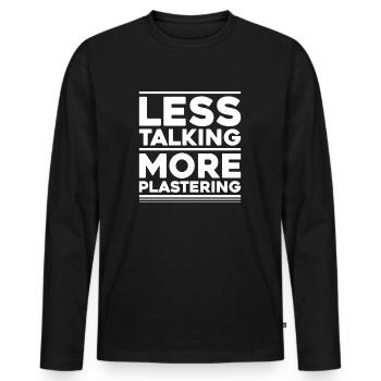 Stuckateur Plasterer Stukkateur Gipser Verputzer - Men's Premium Organic Long Sleeve Shirt - black - Front - Nico (187cm)