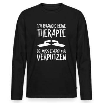 Stuckateur Plasterer Stukkateur Gipser Verputzer - Männer Premium Bio Langarmshirt - Schwarz - Vorne - Nico (187cm)